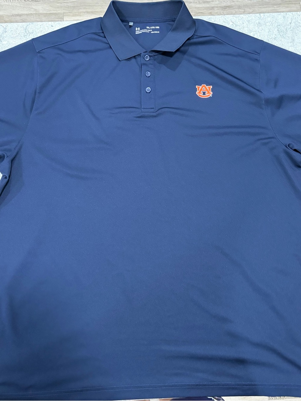Auburn Tigers Under Armour Loose Heat Gear Navy Polo Shirt-3XL